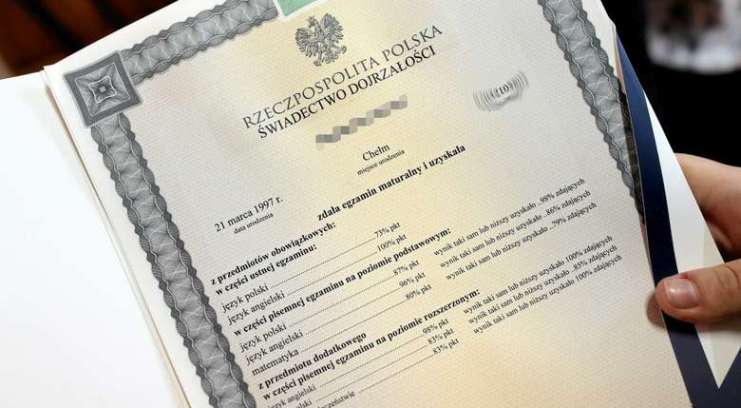Odbiór świadectw dojrzałości